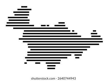 Symbol Map of the city Dinkelsbühl (Bayern, Germany) showing the area of the city with just a few black horizontal lines