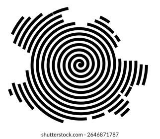 Mapa de símbolos da cidade Roßtal (Bayern, Alemanha) mostrando a cidade com uma linha espiral preta