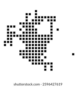 Symbol Map of the City Baytown (Texas) showing the city with a pattern of just a few black squares