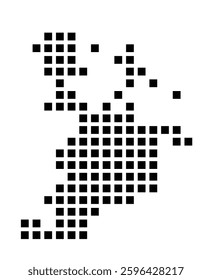 Symbol Map of the City Beaverton (Oregon) showing the city with a pattern of just a few black squares