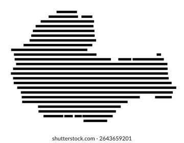 Symbol Map of the city Bedburg (Nordrhein-Westfalen, Germany) showing the area of the city with just a few black horizontal lines