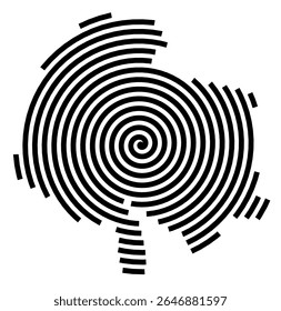 Mapa de símbolos da cidade Schöneiche bei Berlin (Brandenburg, Alemanha) mostrando a cidade com uma linha espiral preta