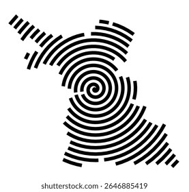 Mapa de símbolos da cidade Beilngries (Bayern, Germany) mostrando a cidade com uma linha espiral preta