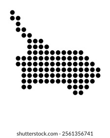 Symbol Map of the City Benidorm (Spain) showing the city with a pattern of just a few black dots
