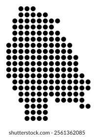 Symbol Map of the City Bergen op Zoom (Netherlands) showing the city with a pattern of just a few black dots