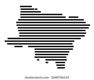 Symbol Map of the city Biedenkopf (Hessen, Germany) showing the area of the city with just a few black horizontal lines