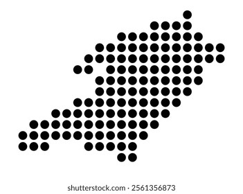 Symbol Map of the City Biel_Bienne (Switzerland) showing the city with a pattern of just a few black dots