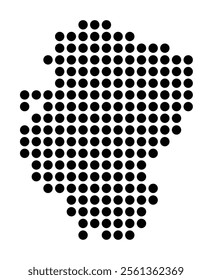 Symbol Map of the City Bisceglie (Italy) showing the city with a pattern of just a few black dots
