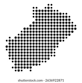 Symbol Map of the city Bissendorf (Niedersachsen, Germany) showing the city with a pattern of just a few black dots