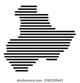 Symbol Map of the City Blankenfelde-Mahlow (Germany) showing the city with just a few black horizontal lines