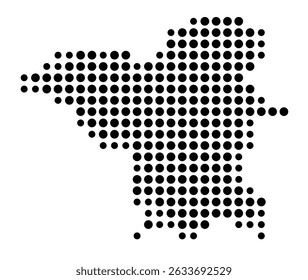 Mapa de símbolos da cidade Blaubeuren (Baden-Württemberg, Alemanha) mostrando a cidade com um padrão de apenas alguns pontos pretos