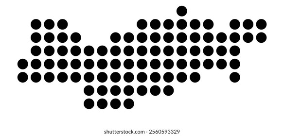 Symbol Map of the City Boeblingen (Germany) showing the city with a pattern of just a few black dots