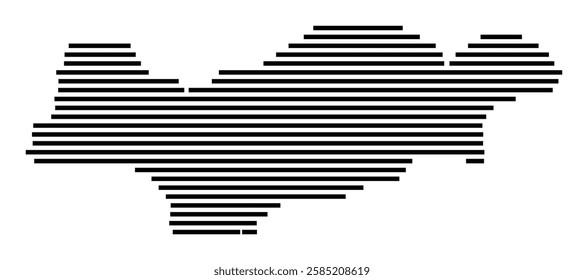 Symbol Map of the City Boeblingen (Germany) showing the city with just a few black horizontal lines