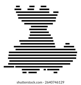 Symbol Map of the city Bopfingen (Baden-Württemberg, Germany) showing the area of the city with just a few black horizontal lines