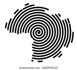 Symbol Map of the city Brackenheim (Baden-Württemberg, Germany) showing the city with a black spiral line