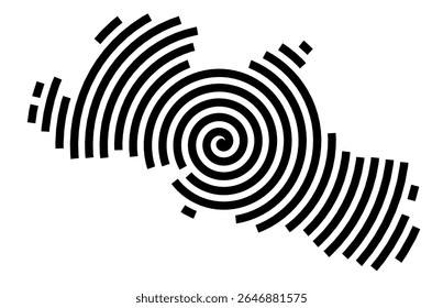Symbol Map of the city Schönwalde-Glien (Brandenburg, Germany) showing the city with a black spiral line