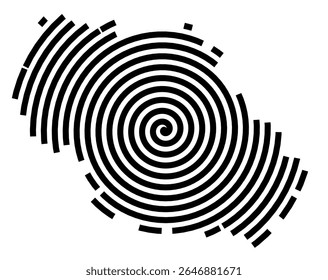 Mapa de símbolos da cidade de Jüterbog (Brandeburgo, Alemanha) mostrando a cidade com uma linha espiral preta