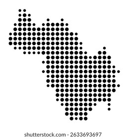 Symbol Map of the city Braunfels (Hessen, Germany) showing the city with a pattern of just a few black dots