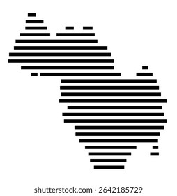 Symbol Map of the city Braunfels (Hessen, Germany) showing the area of the city with just a few black horizontal lines
