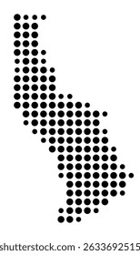 Symbol Map of the city Breisach am Rhein (Baden-Württemberg, Germany) showing the city with a pattern of just a few black dots