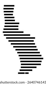 Symbol Map of the city Breisach am Rhein (Baden-Württemberg, Germany) showing the area of the city with just a few black horizontal lines