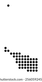 Symbol Map of the City Bremen (Germany) showing the city with a pattern of just a few black dots