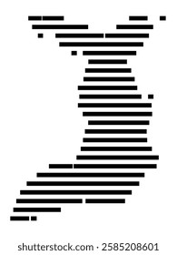 Symbol Map of the City Bremerhaven (Germany) showing the city with just a few black horizontal lines