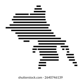 Symbol Map of the city Bretzfeld (Baden-Württemberg, Germany) showing the area of the city with just a few black horizontal lines