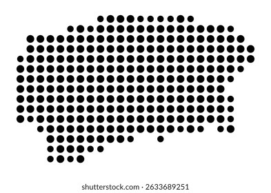 Symbol Map of the city Brieselang (Brandenburg, Germany) showing the city with a pattern of just a few black dots