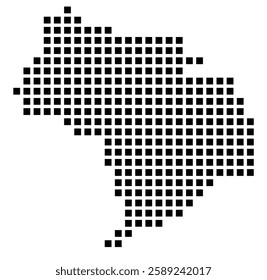 Symbol Map of the City Brindisi (Italy) showing the city with a pattern of just a few black squares