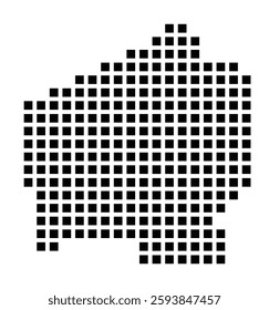 Symbol Map of the City Brockton (Massachusetts) showing the city with a pattern of just a few black squares