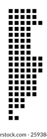 Symbol Map of the City Brookhaven (Georgia) showing the city with a pattern of just a few black squares