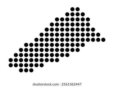 Symbol Map of the City Budapest_VII. (Hungary) showing the city with a pattern of just a few black dots