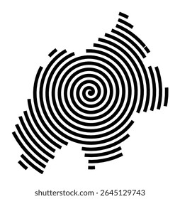 Symbol Map of the city Burg (Sachsen-Anhalt, Germany) showing the city with a black spiral line