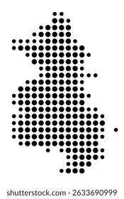 Symbol Map of the city Burglengenfeld (Bayern, Germany) showing the city with a pattern of just a few black dots
