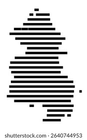 Symbol Map of the city Burglengenfeld (Bayern, Germany) showing the area of the city with just a few black horizontal lines