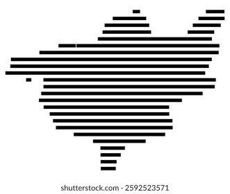 Symbol Map of the City Burgos (Spain) showing the city with a few black horizontal lines