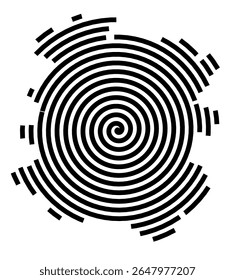 Symbol Map of the city Burgwedel (Niedersachsen, Germany) showing the city with a black spiral line