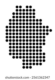 Symbol Map of the City Busto Arsizio (Italy) showing the city with a pattern of just a few black dots