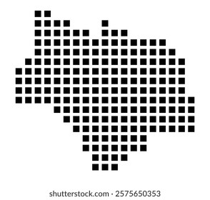 Symbol Map of the City Buxtehude (Germany) showing the city with a pattern of just a few black squares