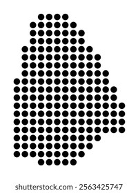 Symbol Map of the City Canelas (Portugal) showing the city with a pattern of just a few black dots