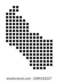 Symbol Map of the City Casoria (Italy) showing the city with a pattern of just a few black squares