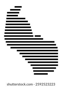 Symbol Map of the City Casoria (Italy) showing the city with a few black horizontal lines