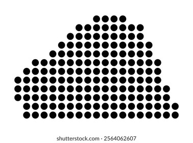 Symbol Map of the City Castelldefels (Spain) showing the city with a pattern of just a few black dots