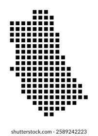 Symbol Map of the City Catanzaro (Italy) showing the city with a pattern of just a few black squares