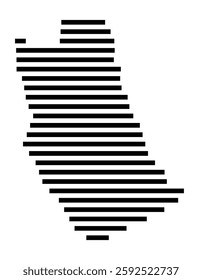 Symbol Map of the City Catanzaro (Italy) showing the city with a few black horizontal lines