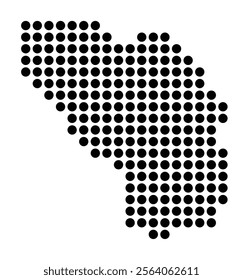 Symbol Map of the City Cerdanyola del Valles (Spain) showing the city with a pattern of just a few black dots