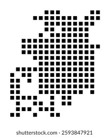 Symbol Map of the City Champaign (Illinois) showing the city with a pattern of just a few black squares