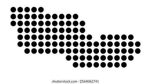 Symbol Map of the City Champigny-sur-Marne (France) showing the city with a pattern of just a few black dots