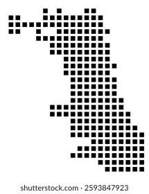 Symbol Map of the City Chicago (Illinois) showing the city with a pattern of just a few black squares